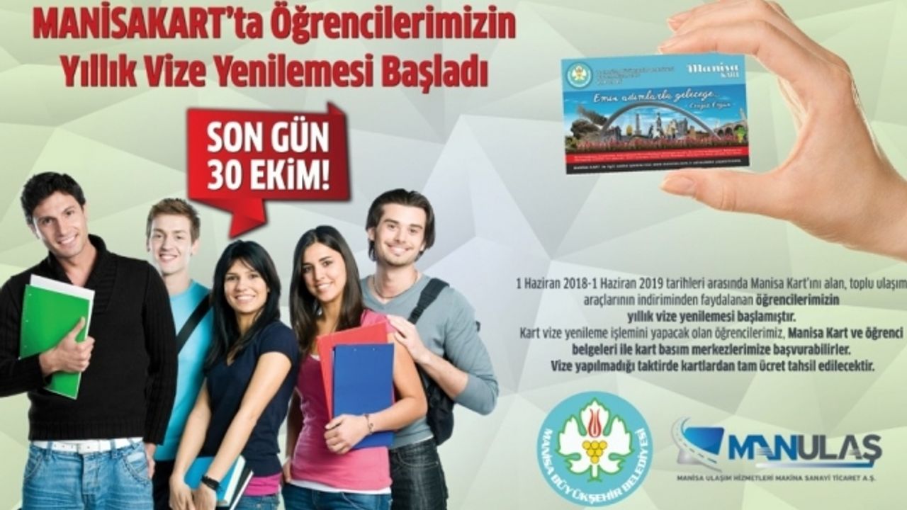 Öğrenciler’in Manisakart vizesi için son gün 31 Ekim