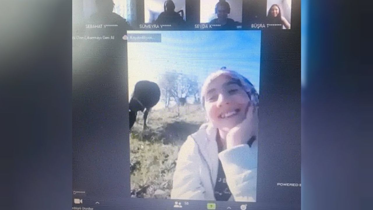 İnek otlatırken EBA canlı derse katılan kıza, Bakan Selçuk’tan övgü