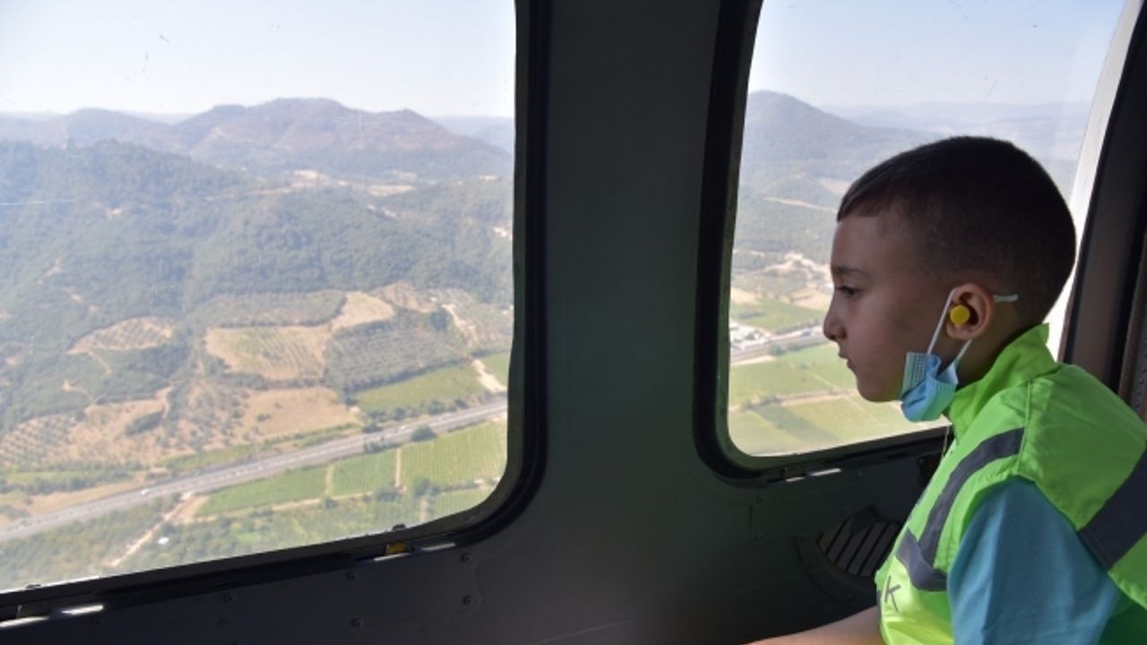 8 yaşındaki Ali’nin helikopterle uçma hayali gerçek oldu