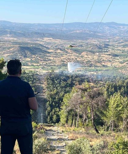 Manisa'da yangında 1.5 hektarlık kızılçam ormanı zarar gördü