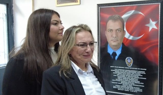 Şehit polisin adı kızının okuduğu ilkokula verildi