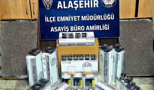 Alaşehir'de 23 bin 750 adet kaçak makaron ele geçirildi