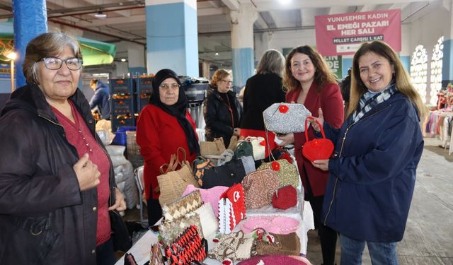Yunusemre'de 14 Şubat temalı 'Kadın El Emeği Pazarı' kuruldu
