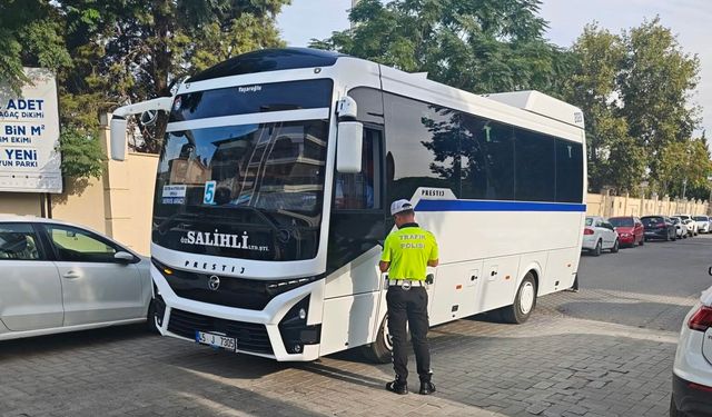 Salihli'de okul servislerine sıkı denetim