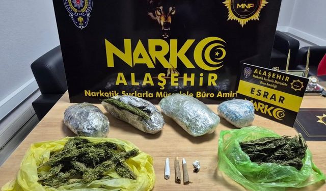 Alaşehir'de 1 kilo esrarla yakalanan şüpheli tutuklandı