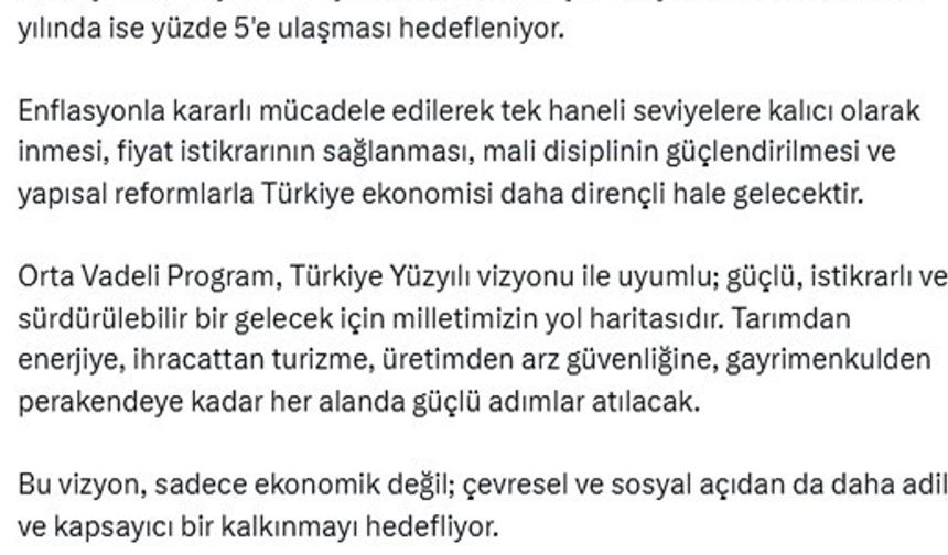 İletişim Başkanı Duran: "Orta Vadeli Program, Türkiye Yüzyılı vizyonuyla uyumlu yol haritasıdır"