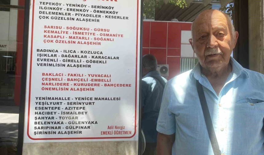 Emekli öğretmen, Alaşehir'in 51 mahallesini şiirde buluşturdu