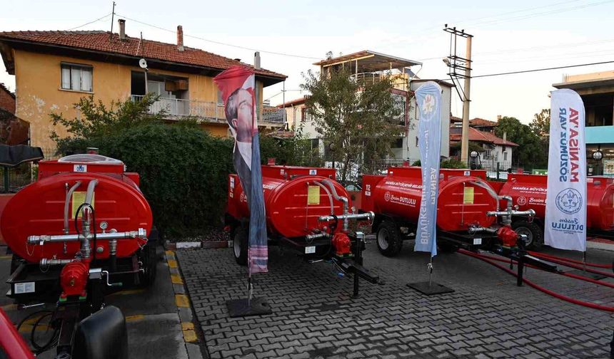 Alevlerle mücadelede Kula'ya tanker desteği