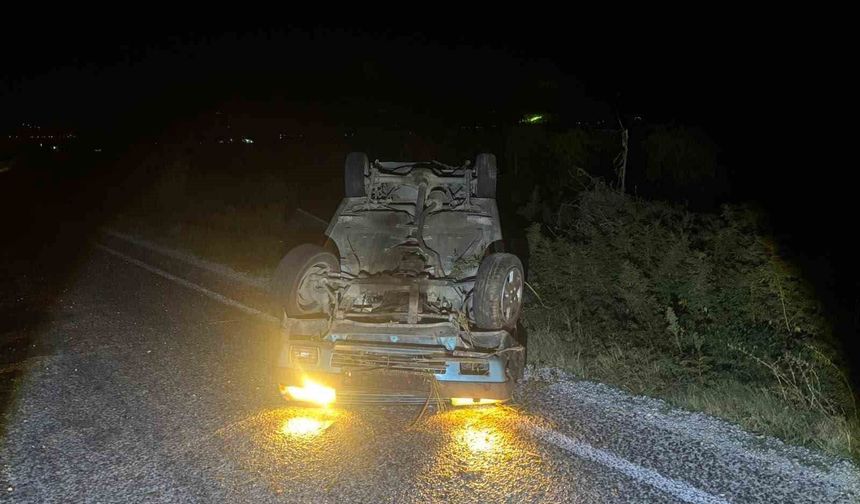 Takla atan otomobilden burnu bile kanamadan çıktı